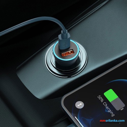 Baseus Golden Contactor Pro Fast USB Type C / USB 40 W Quick Car Charger (Blue)